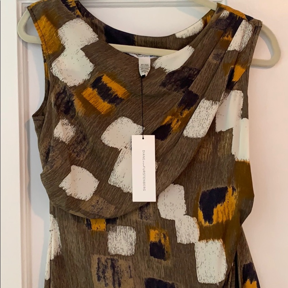 NWT DVF- draped shift dress, size 8